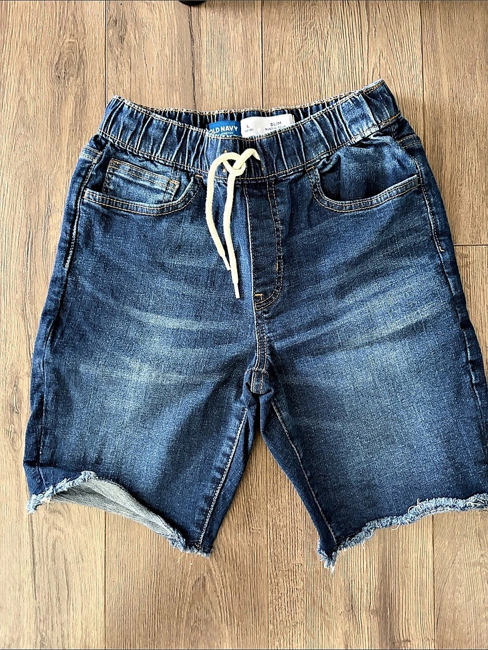 Old Navy Boys Slim 360° Stretch Pull-On Jean Shorts Denim Shorts Size Large 10/1